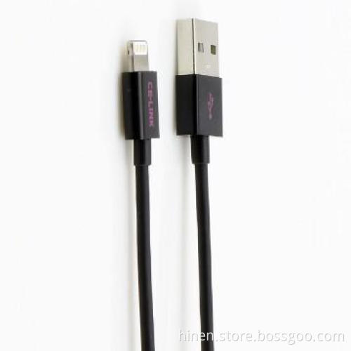 Black color 8pin iphone 5 USB cable
